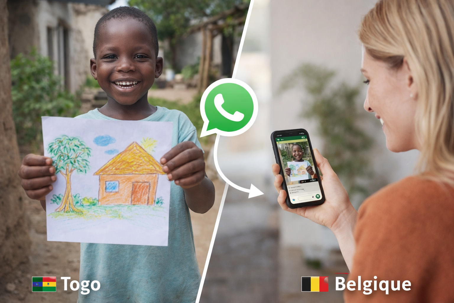 Lien WhatsApp entre le Togo et la Belgique
